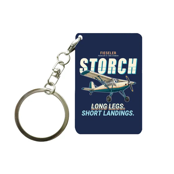 Fieseler Fi 156C Storch - Cartoon - Key Chain - Navy Blue