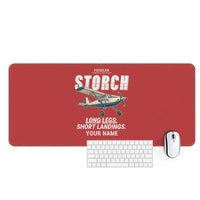 Thumbnail for Fieseler Fi 156C Storch - Cartoon + Name - Desk Mat - Red