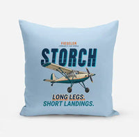 Thumbnail for Fieseler Fi 156C Storch - Cartoon - Pillow - Light Blue