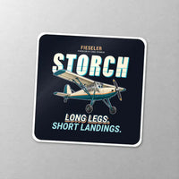 Thumbnail for Fieseler Fi 156C Storch - Cartoon - Square Sticker - Close-up