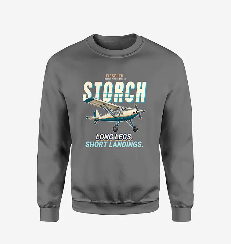 Fieseler Fi 156C Storch - Cartoon - Sweatshirt - Gray