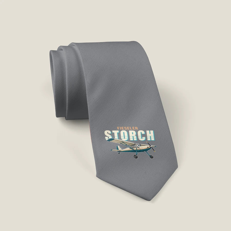 Fieseler Fi 156C Storch - Cartoon - Tie - Gray