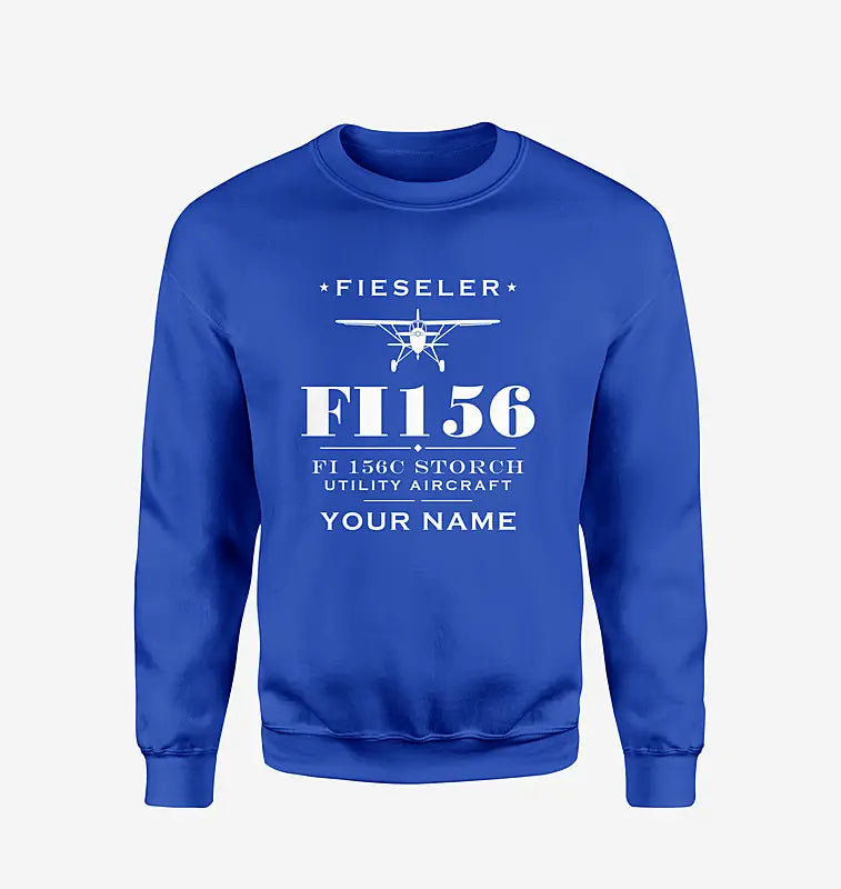 Fieseler Fi 156C Storch - Heritage + Name - Sweatshirt - Blue