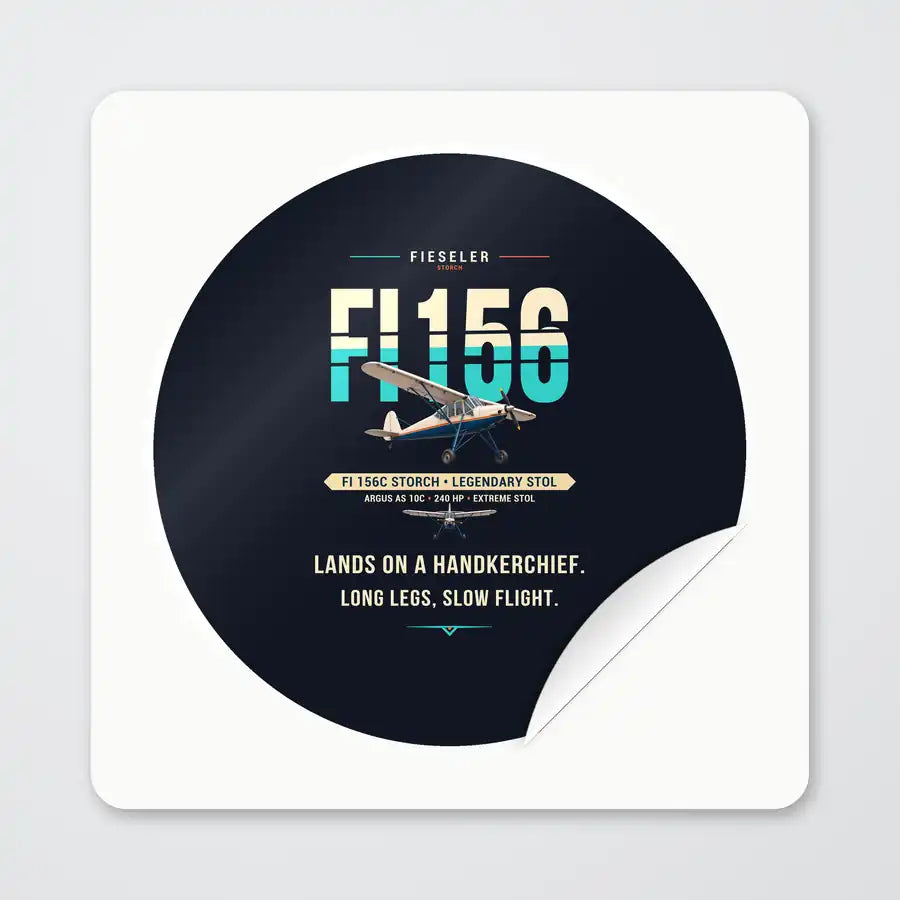 Fieseler Fi 156C Storch - Original - Circle Sticker - Peel