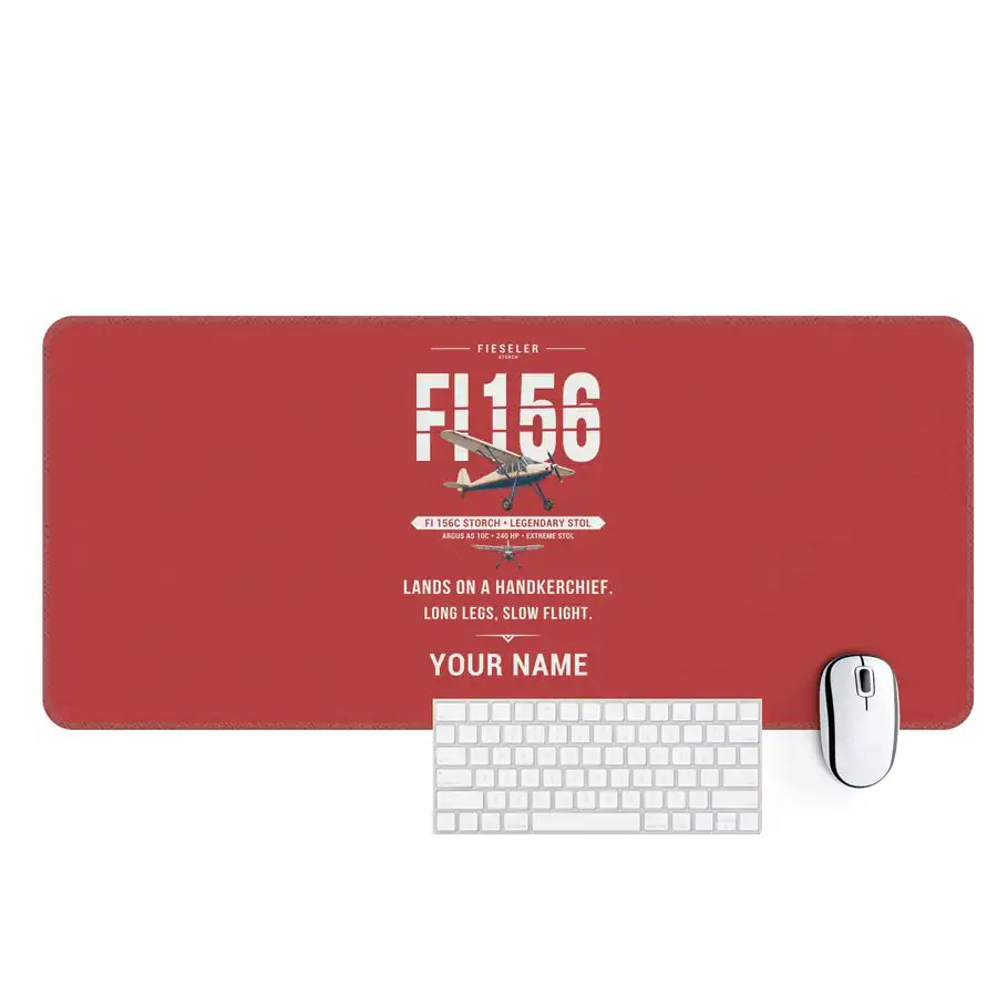 Fieseler Fi 156C Storch - Original + Name - Desk Mat - Red