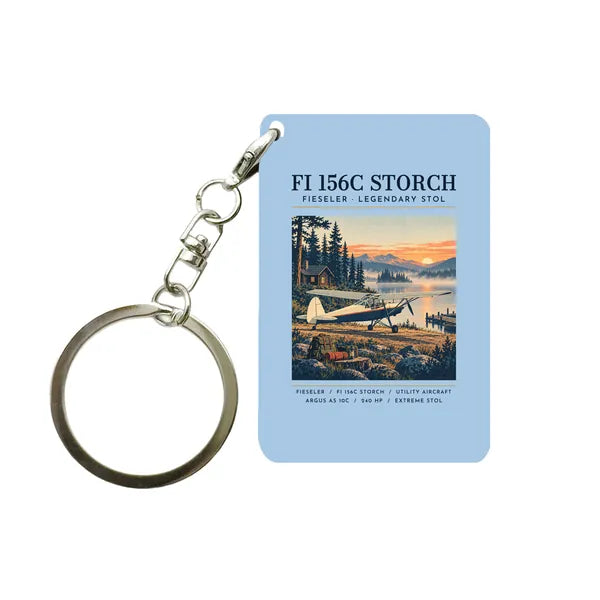 Fieseler Fi 156C Storch - Poster - Key Chain - Light Blue