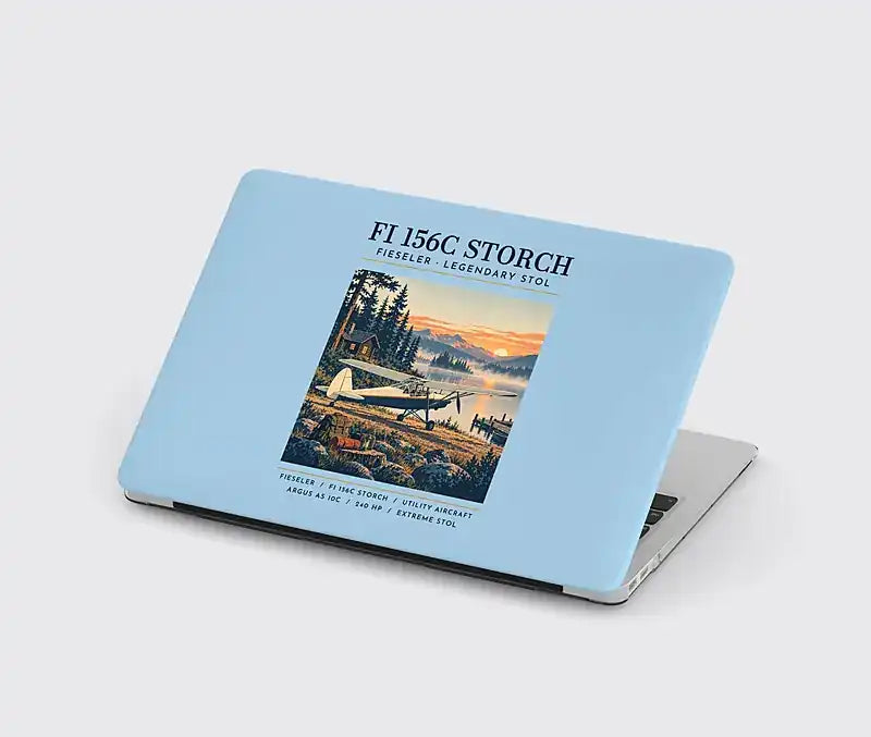 Fieseler Fi 156C Storch - Poster - MacBook Case - Light Blue
