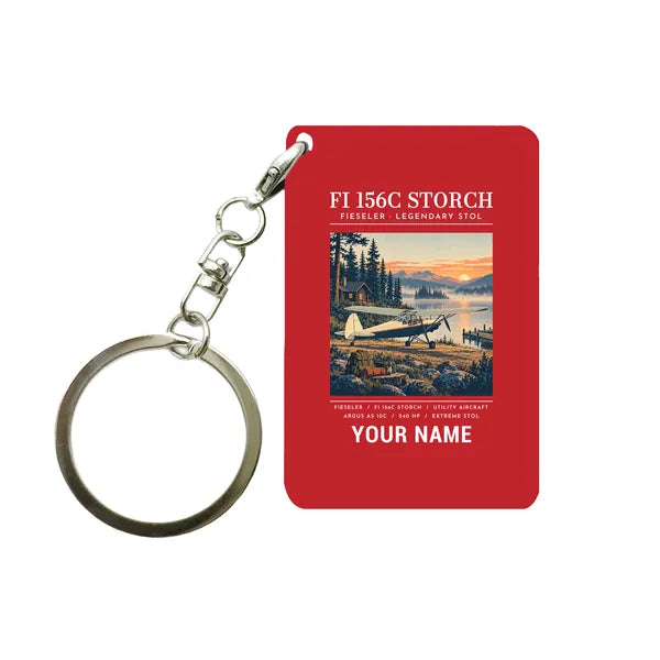 Fieseler Fi 156C Storch - Poster + Name - Key Chain - Red