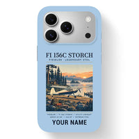 Thumbnail for Fieseler Fi 156C Storch - Poster + Name - MagSafe iPhone 17 Pro - Light Blue