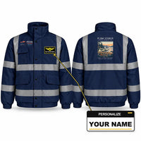 Thumbnail for Fieseler Fi 156C Storch Reflective Winter Jackets - Poster + Name - Navy Blue