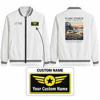 Thumbnail for Fieseler Fi 156C Storch Stylish Jackets - Baseball Collar - Poster + Name - White