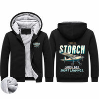 Thumbnail for Fieseler Fi 156C Storch Zipped Sweatshirts - Cartoon - Black