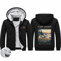 Thumbnail for Fieseler Fi 156C Storch Zipped Sweatshirts - Poster - Black