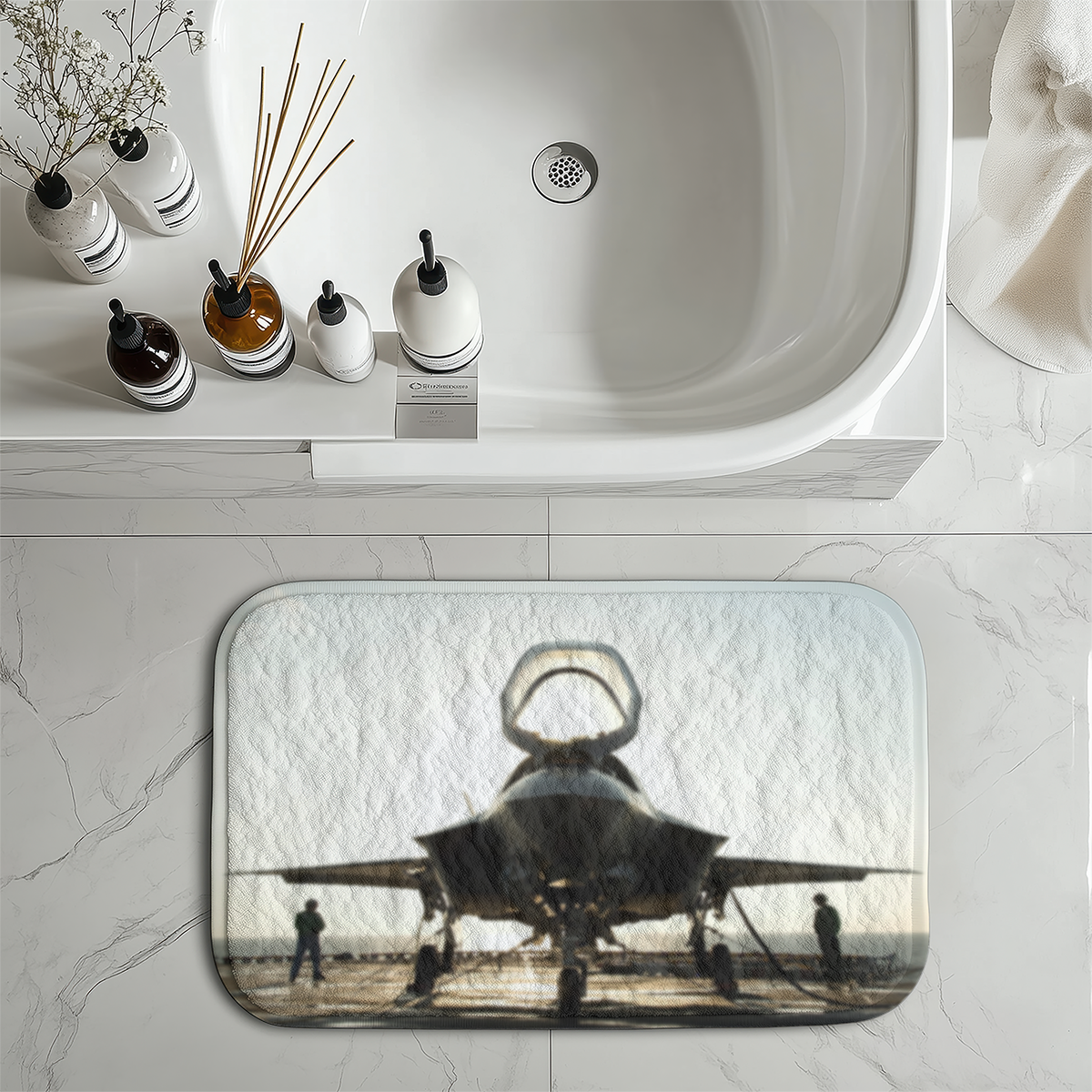 Fighter Jet 35 Designed Bath Mats