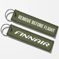 Thumbnail for Finnair Airlines Crew & Staff Tag Key Chains - Green Army - Remove Before Flight