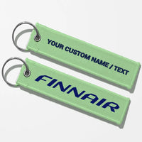 Thumbnail for Finnair Airlines Crew & Staff Tag Key Chains - Light Green - Personalized