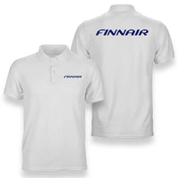 Thumbnail for Finnair Airlines logo on white double side polo t shirt