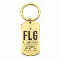 Thumbnail for Flagstaff Pulliam Airport FLG - Key Chain - Original Design - Gold