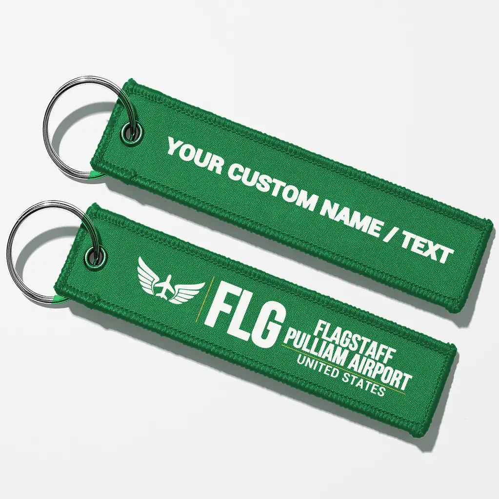 Flagstaff Pulliam Airport (FLG) Aviator Key Chains - Green - Personalized