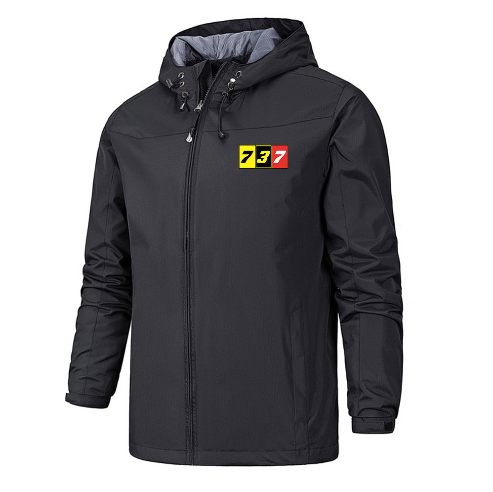 Flat Colourful 737 Designed Rain Jackets & Windbreakers