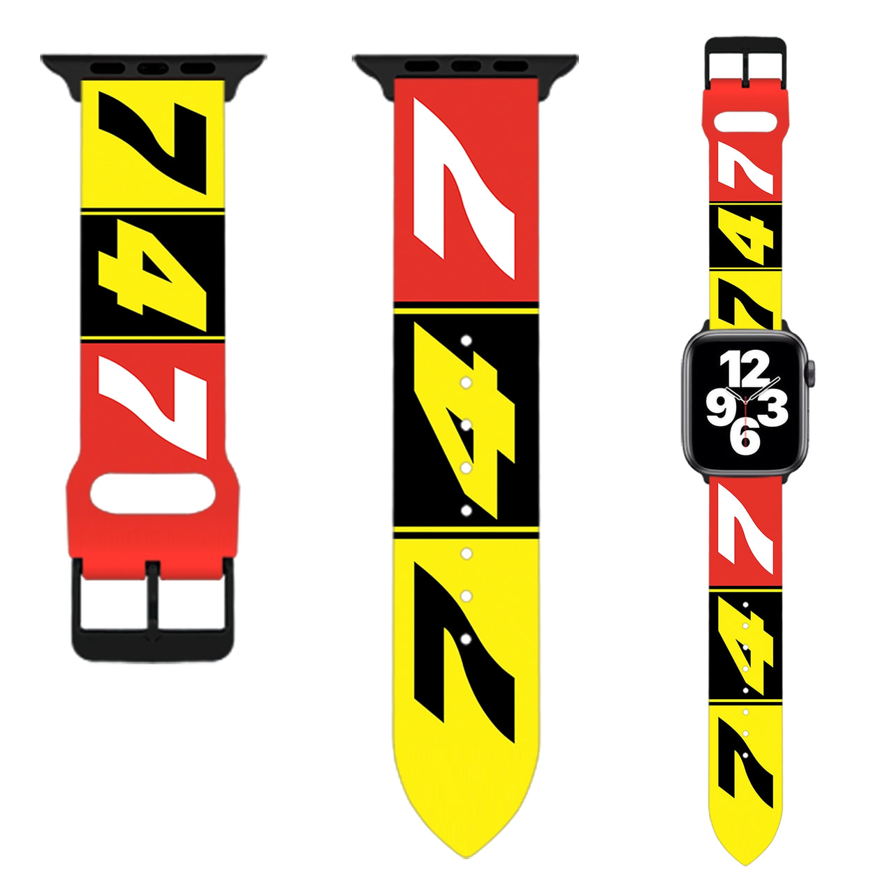 Flat Colourful 747 Designed Soft Silicone Apple Watch Bands