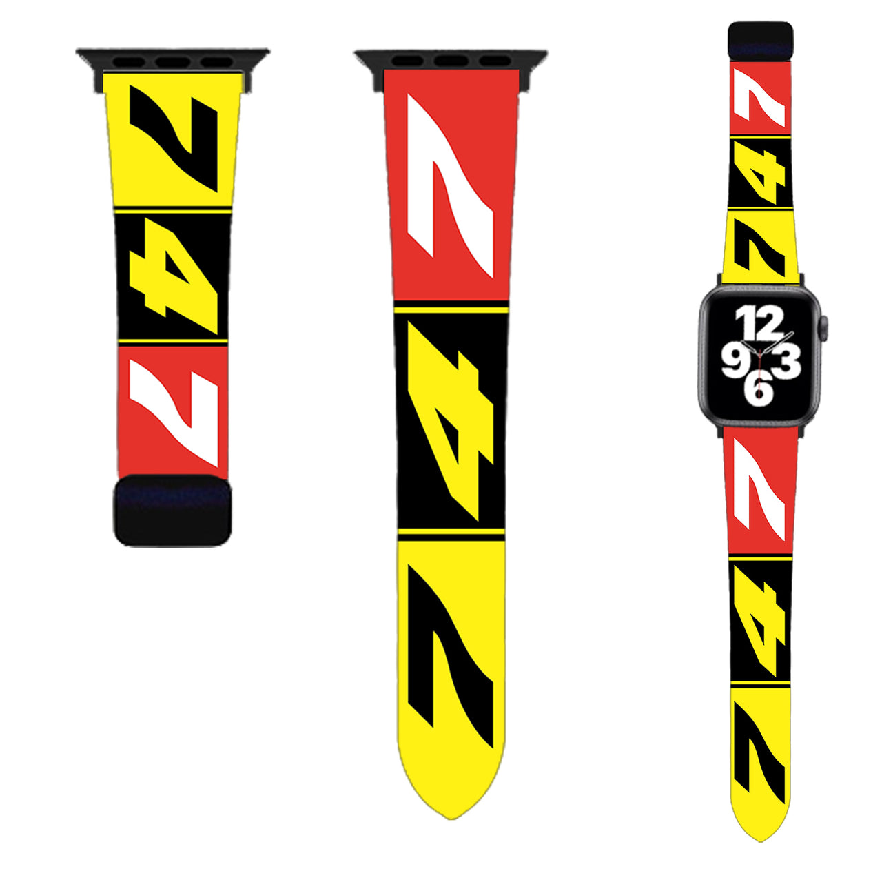 Flat Colourful 747 Designed Soft Silicone Apple Watch Bands