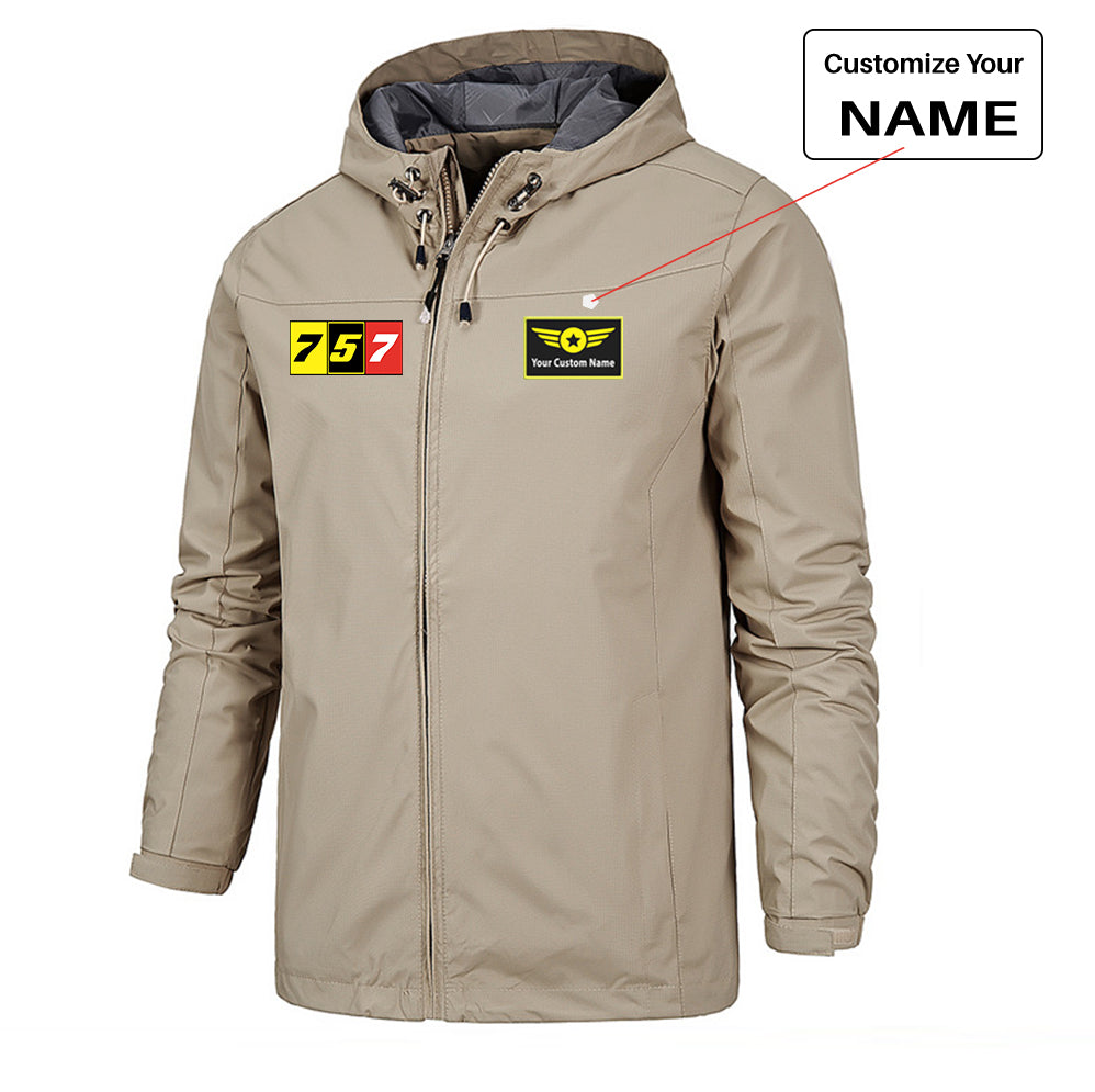 Flat Colourful 757 Designed Rain Jackets & Windbreakers