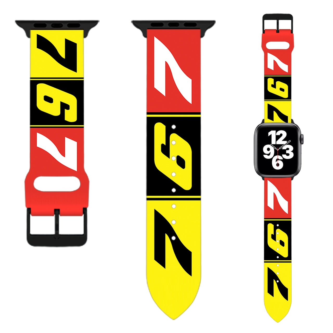 Flat Colourful 767 Designed Soft Silicone Apple Watch Bands