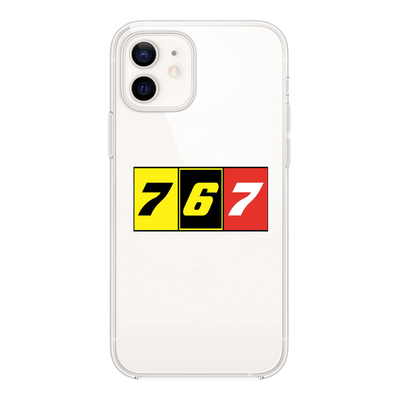 Flat Colourful 767 Designed Transparent Silicone iPhone Cases