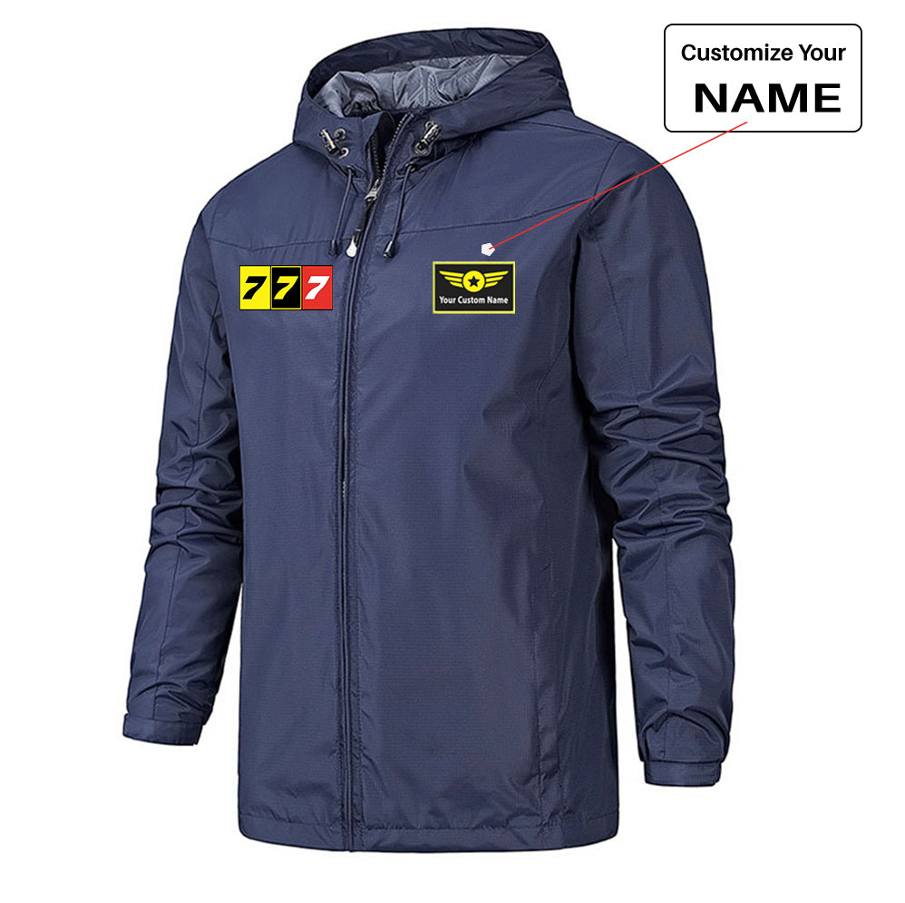 Flat Colourful 777 Designed Rain Jackets & Windbreakers