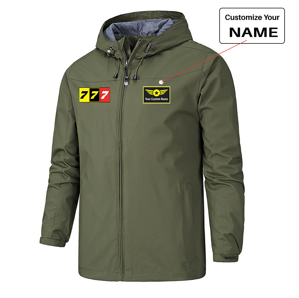 Flat Colourful 777 Designed Rain Jackets & Windbreakers