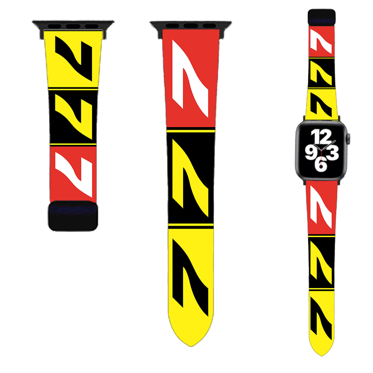 Flat Colourful 777 Designed Soft Silicone Apple Watch Bands