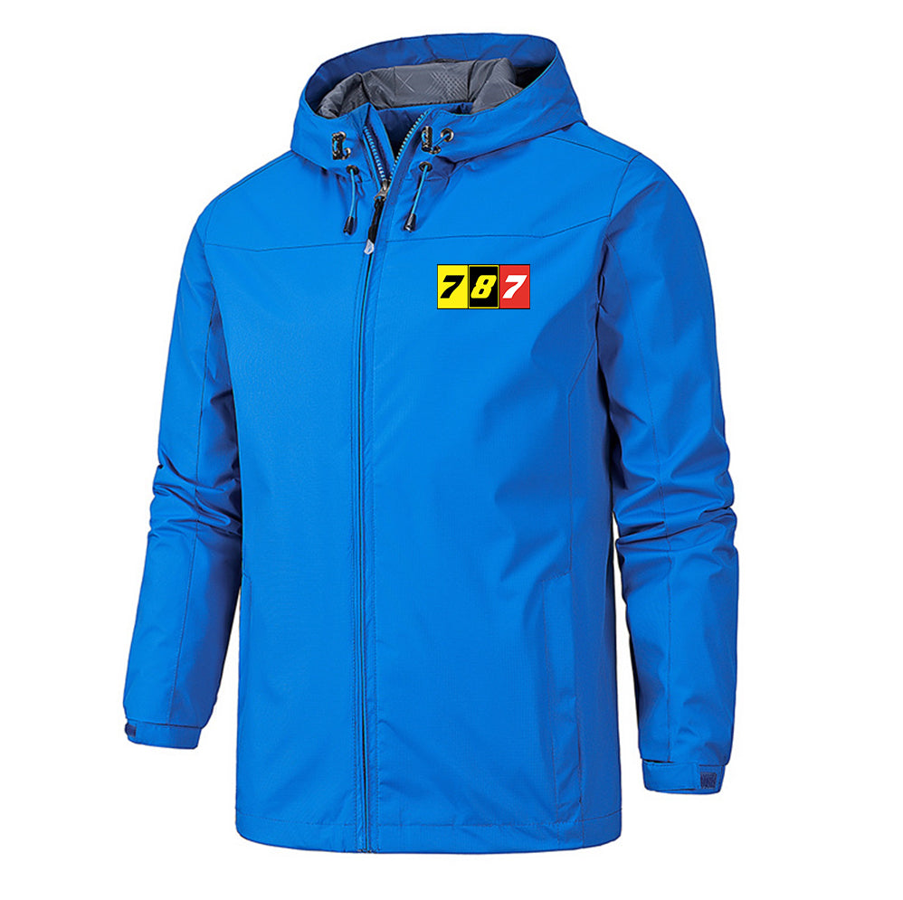 Flat Colourful 787 Designed Rain Jackets & Windbreakers