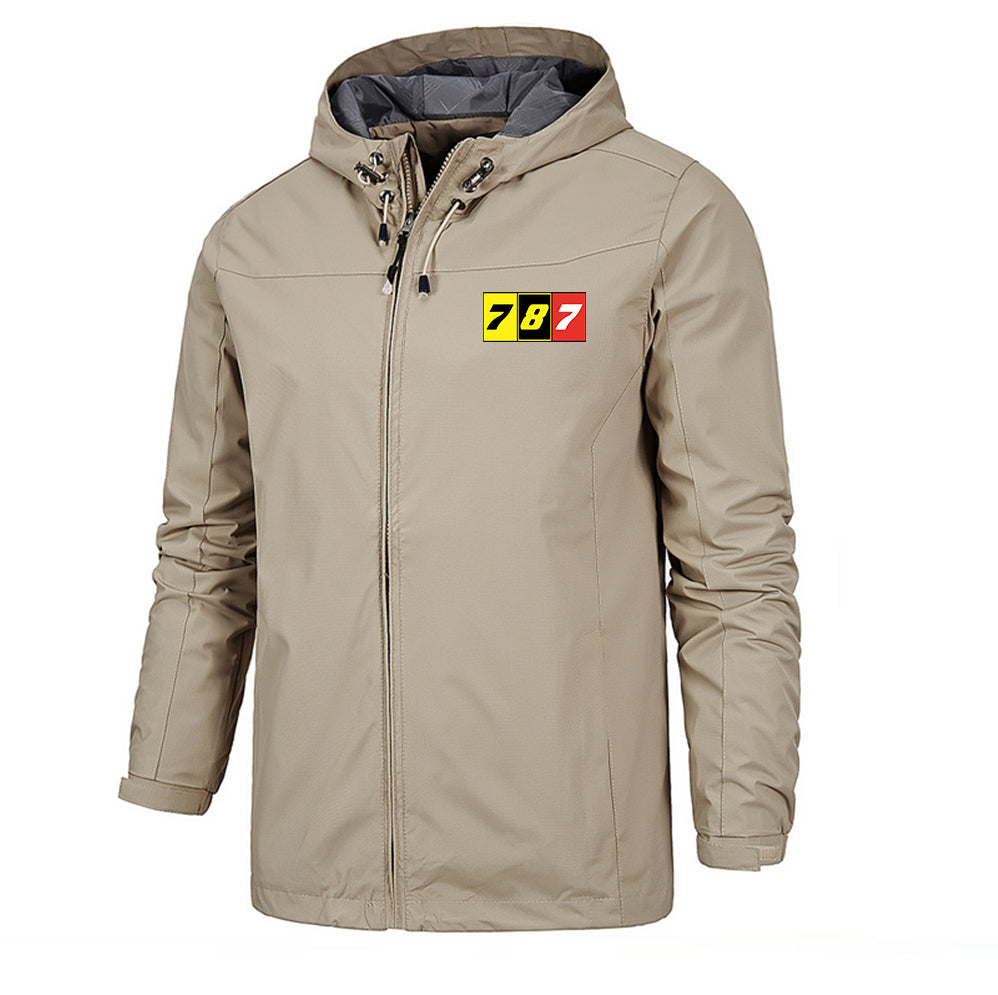 Flat Colourful 787 Designed Rain Jackets & Windbreakers