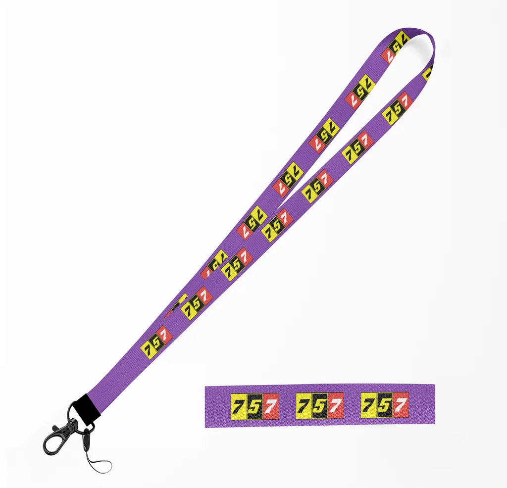 Flat Colourful 757 lanyard - purple