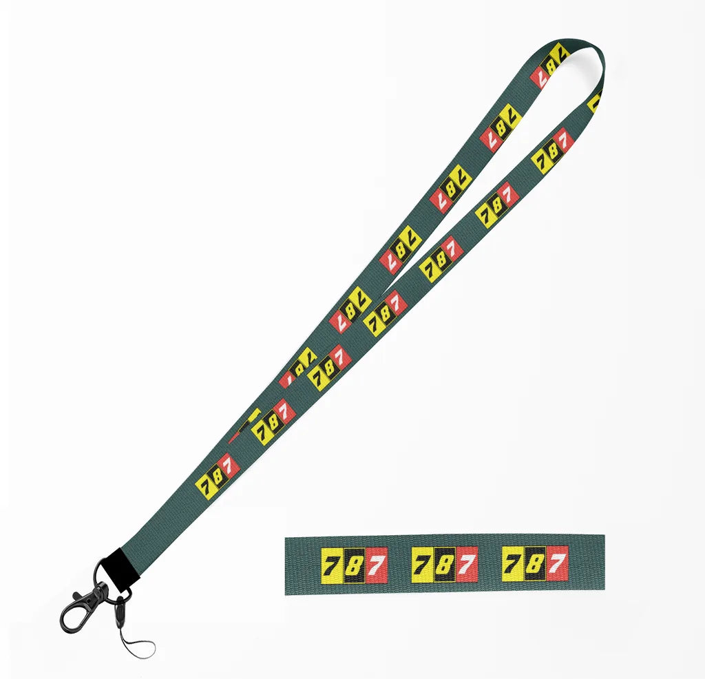 Flat Colourful 787 lanyard - dark green