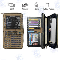 Thumbnail for Flight Management Designed Leather Long Zipper Wallets