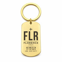 Thumbnail for Florence Airport FLR - Key Chain - Original Design - Gold