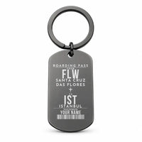 Thumbnail for Flores Airport FLW - Key Chain - Customizable Boarding Pass - Black