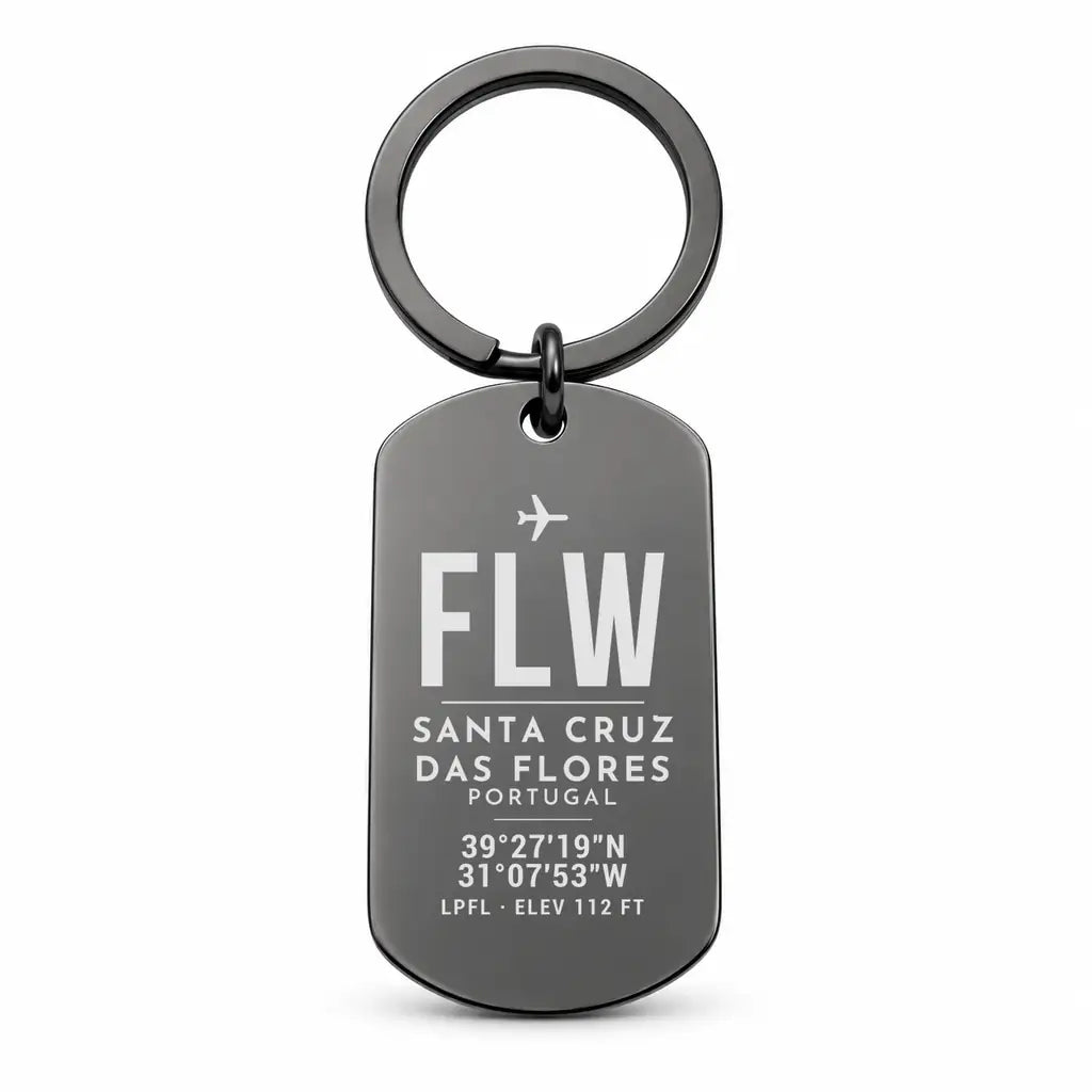 Flores Airport FLW - Key Chain - Original Design - Black