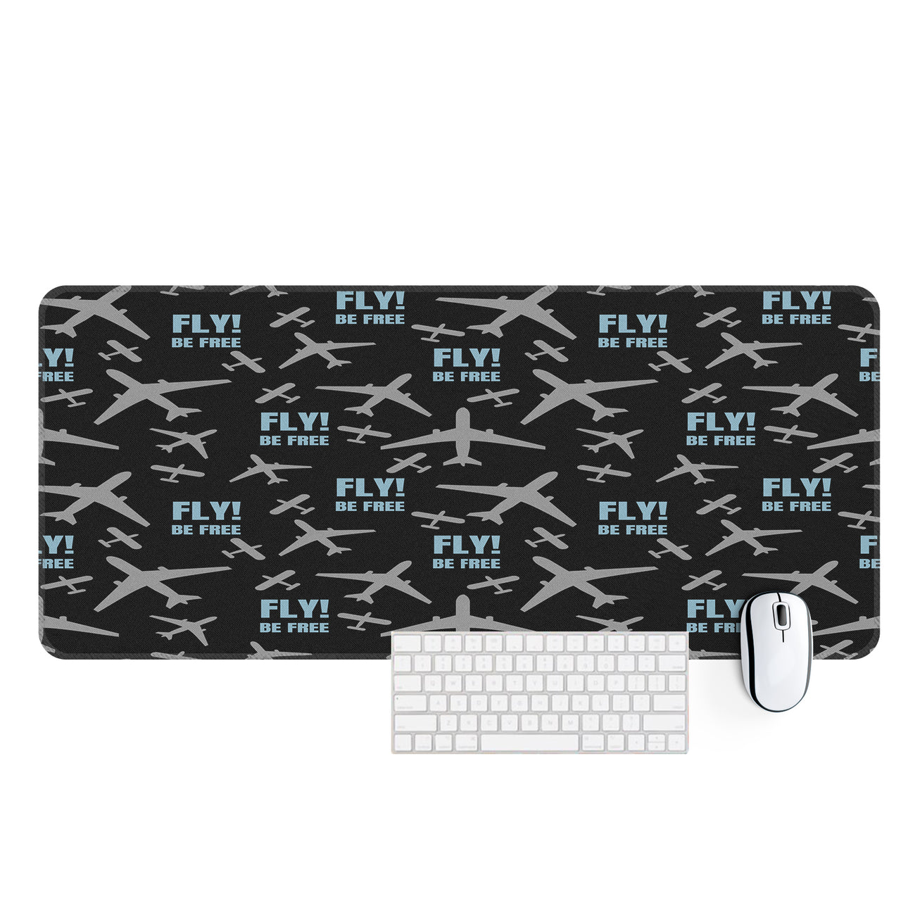 Fly Be Free Black Designed Desk Mats