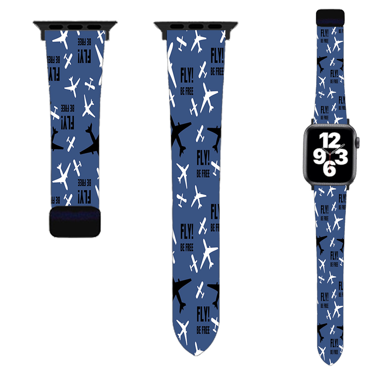 Fly be Free (Blue) Designed Soft Silicone Apple Watch Bands
