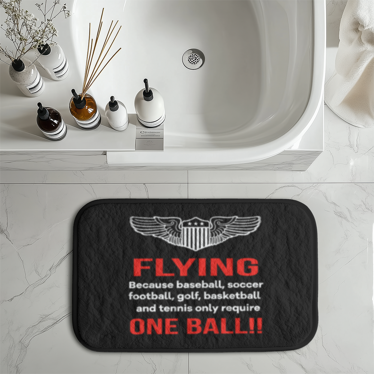 Flying One Ball Designed Bath Mats