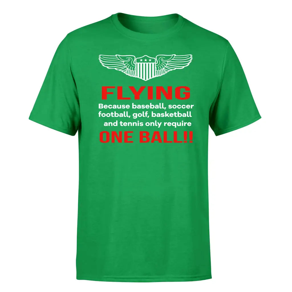 Flying One Ball design on green single side