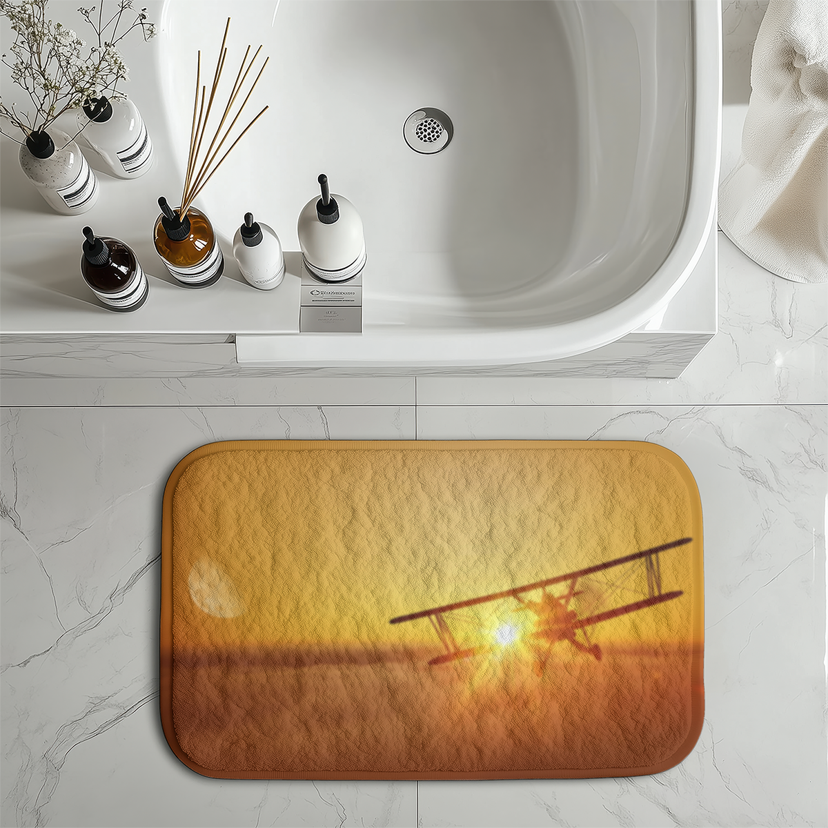 Flying is an Adventure Designed Bath Mats
