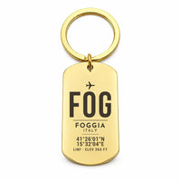 Thumbnail for Foggia 'Gino Lisa' Airport FOG - Key Chain - Original Design - Gold