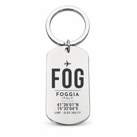 Thumbnail for Foggia 'Gino Lisa' Airport FOG - Key Chain - Original Design - Silver