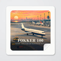 Thumbnail for Fokker 100 - 3D - Square Sticker - Peel