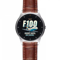 Thumbnail for Fokker 100 - Cartoon - Leather Strap - Striped Brown Leather Strap