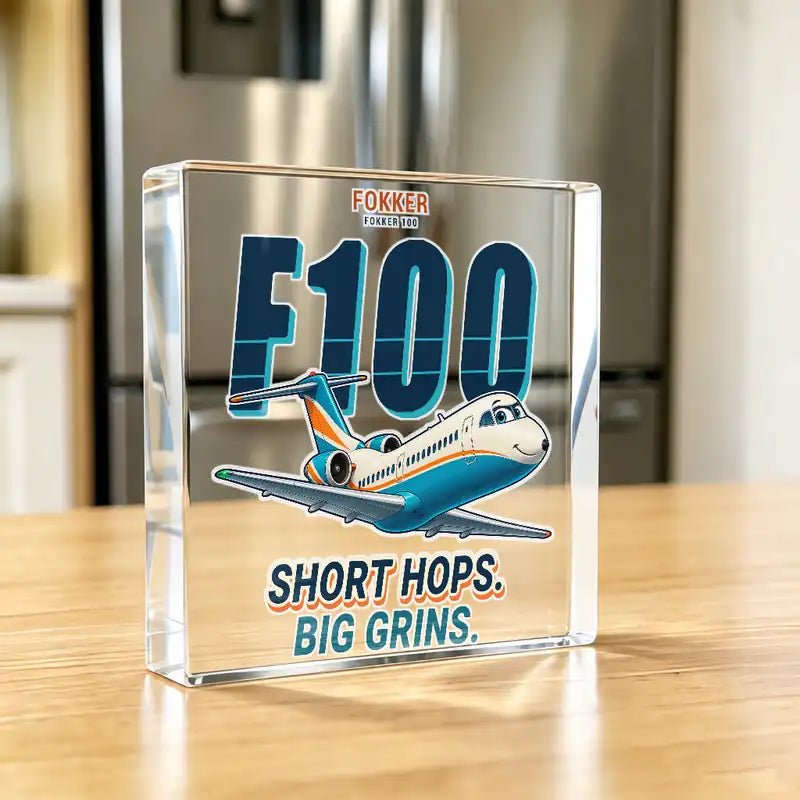 Fokker 100 - Crystal Ornament - Cartoon - Kitchen